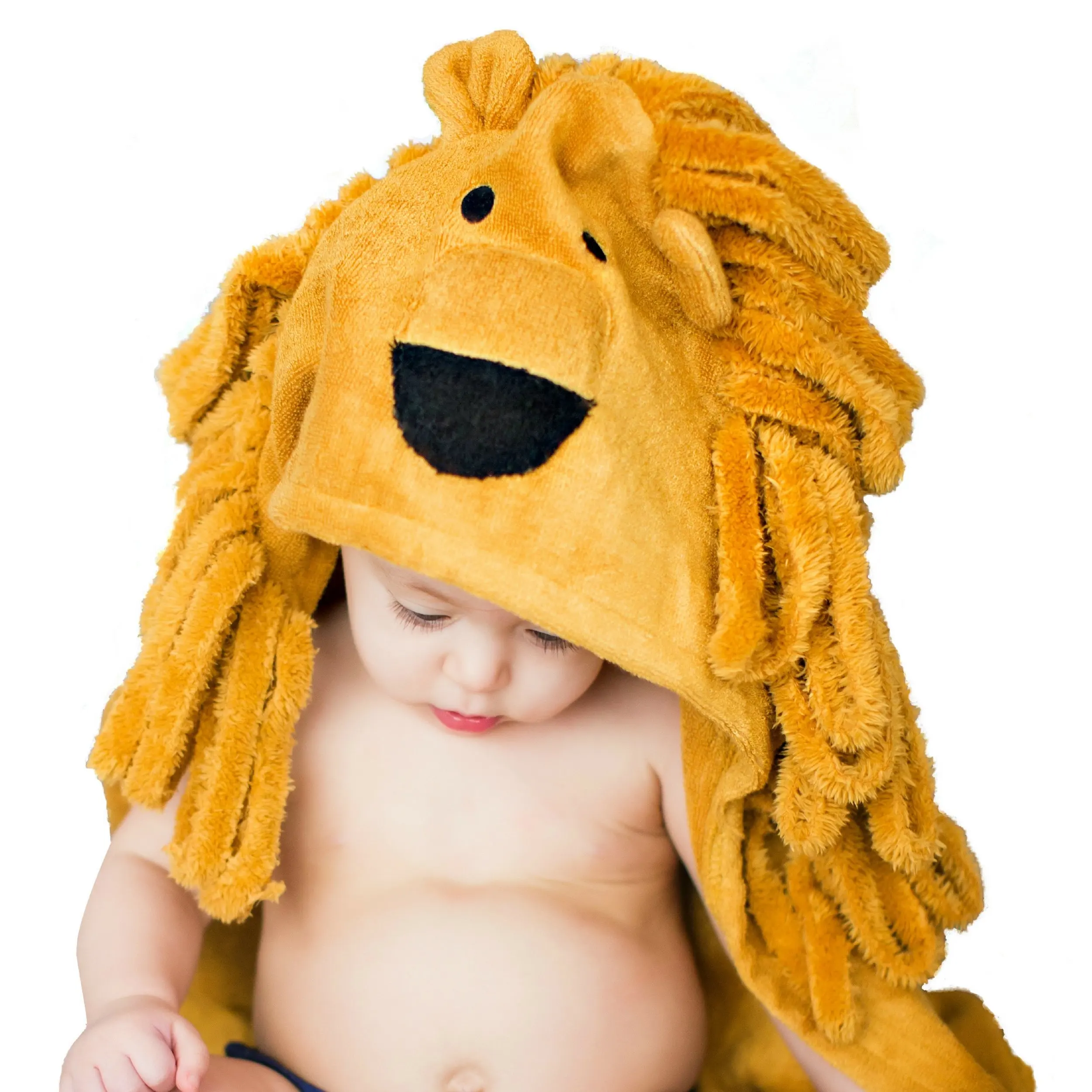 lion hooded baby towel