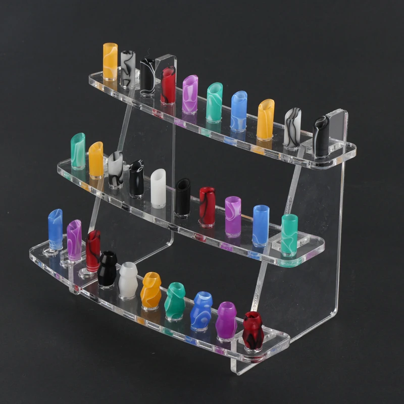 Custom Printing 510 drip tips display holders, cigarette shape acrylic display for 510 drip tip