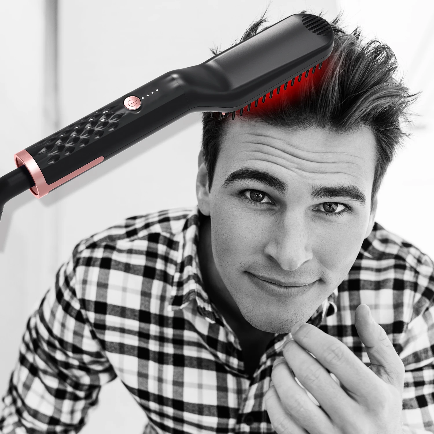 

Teeth Hair Straightener Mini Hot Tools Portable Beard Hair Straightener Styling Comb Electric Hair Comb Straightening Brush, Many colors for choice