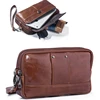 Belt Case Phone Pouch,Genuine Smooth Leather Carrying Case Horizontal Men's Clutch Bag