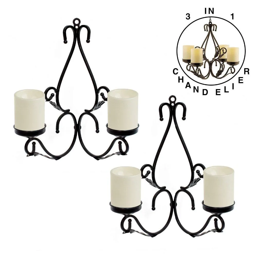 Modern Hanging Black White Wrought Iron Pillar Votive Candle Holder Chandelier Buy Candle