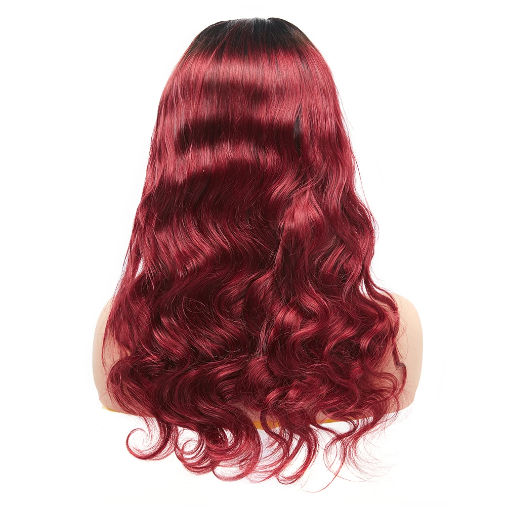 Megalook Hair Discounts 1b 99j Dark Red Ombre 14 Inches Body Wave Human