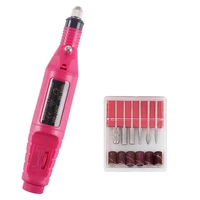 

Professional Pen Shaped Electric Nail drill bit kit Manicure pedicure mini Nail File Drill 18000rpm With 6 Pcs Bits