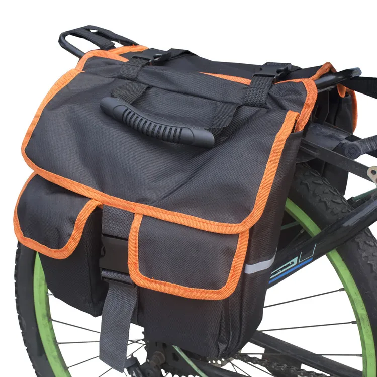 

Large Capacity Bike Panniers Trunk Rear Seat Bags with Detachable Shoulder Straps, Black