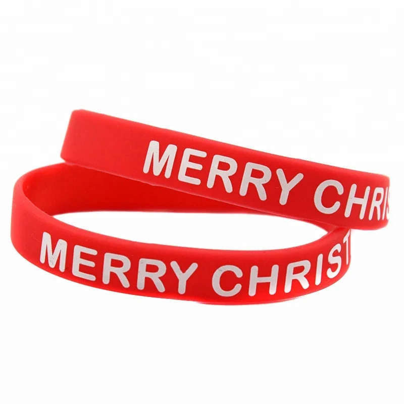 

50PCS Merry Christmas Silicone Bracelet for Give Away Gift