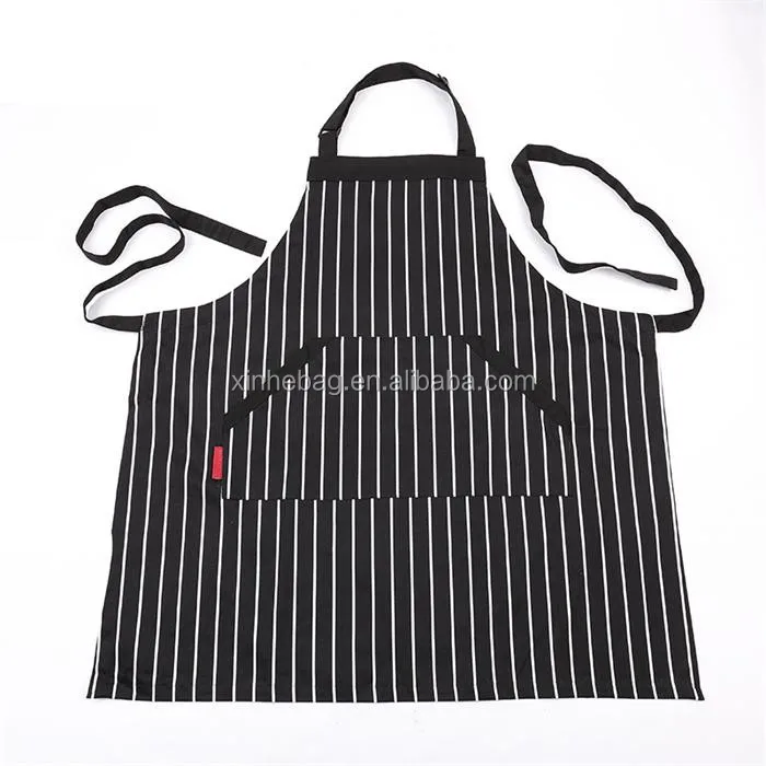  BSCI certificate factory chef works adjustable kitchen apron with pockets and extra long ties (3).jpg