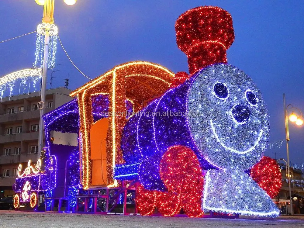 户外圣诞火车灯