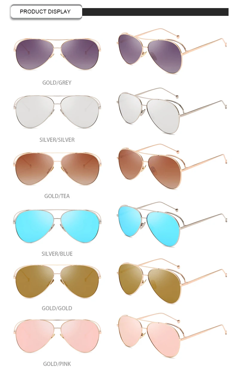 Wholesale Round Metal Frame Women Custom Logo Shades Ladies Sunglasses