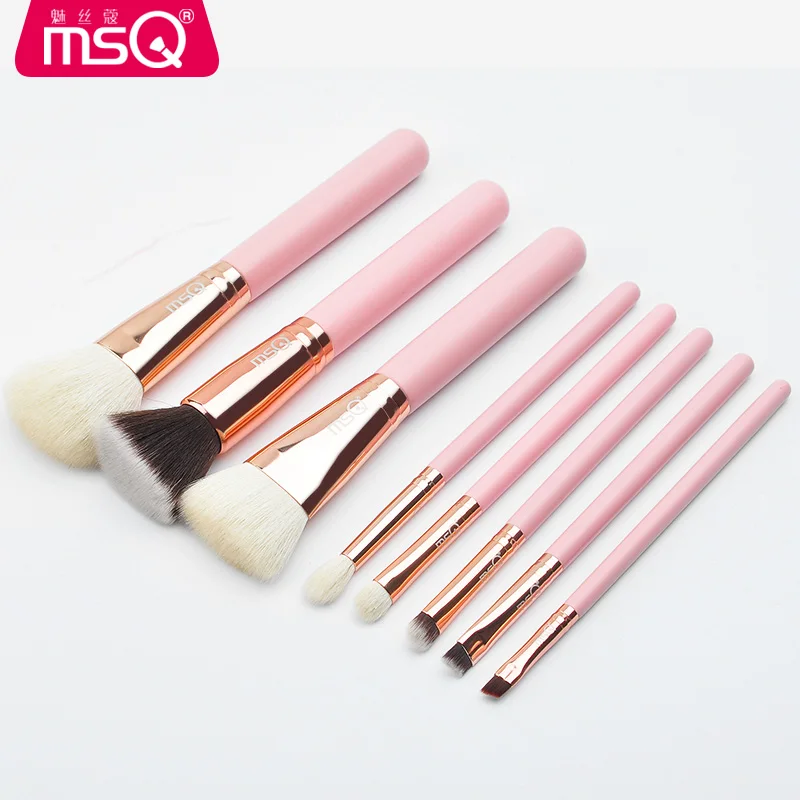 USA Free Shipping MSQ Makeup Brush Set Wholesale 8 Pieces Pink Make Up Brushes