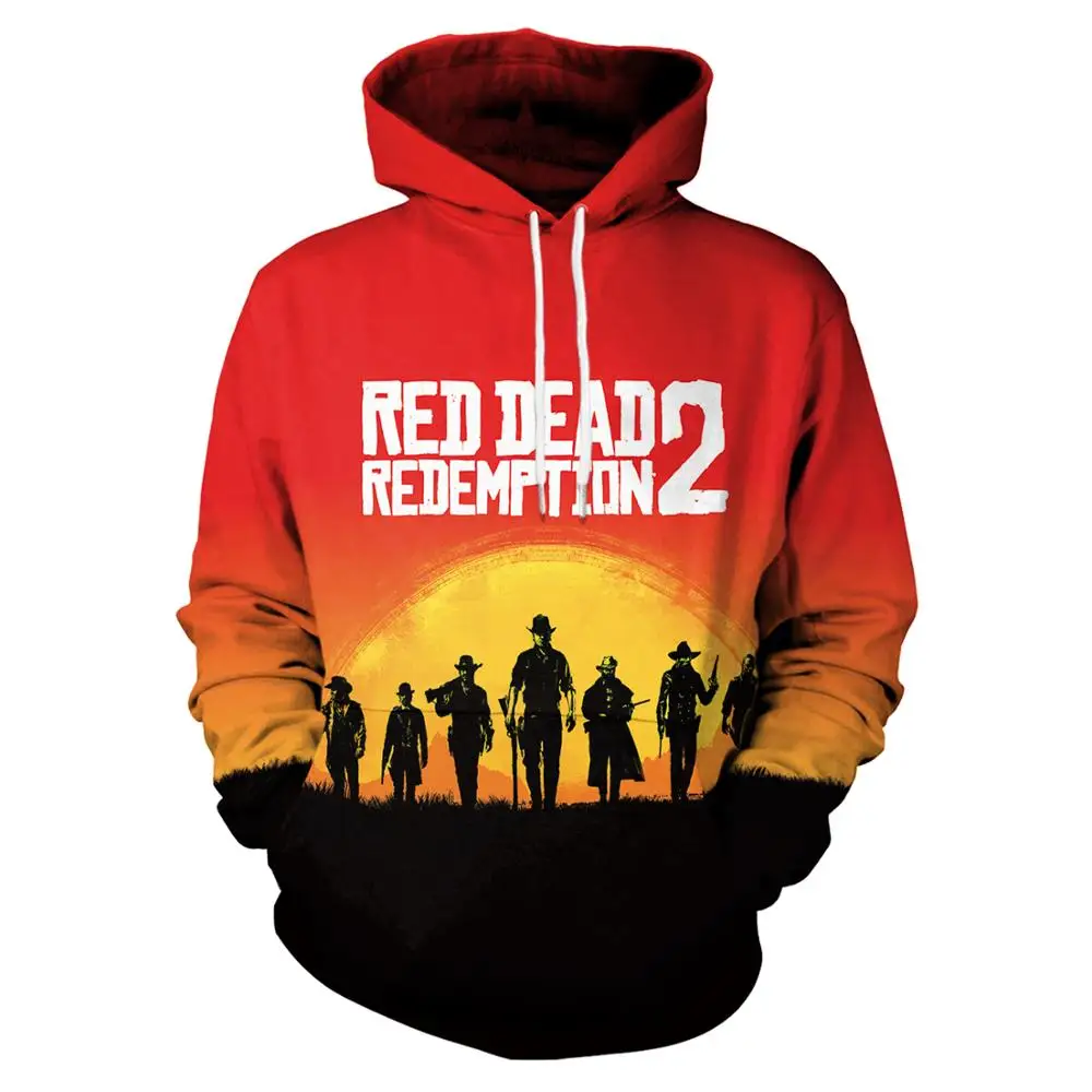 

2019 wholesale mens hoodies sweatshirts Red Dead Redemption 2 3D Printed no brand name hoodies