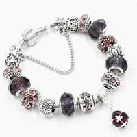 

Natural Crystal Charm Silver Murano Beads Femme Bracelets & Bangles For Women Jewelry