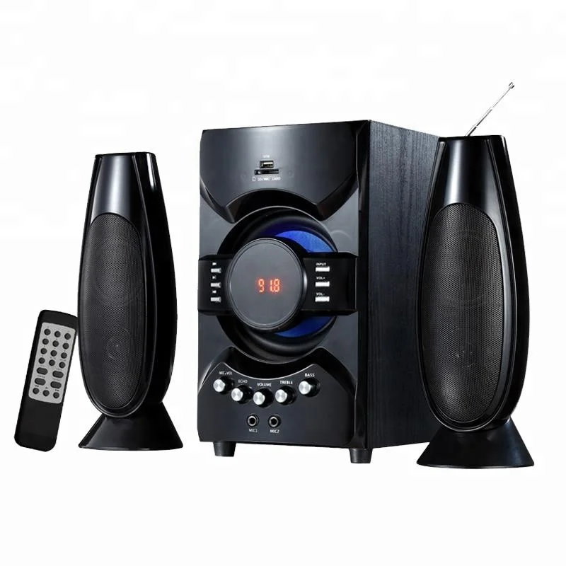 

Museeq 2.1 3D Stereo Fashion Sound Subwoofer for Home Theater with USB/SD/FM Function Multimedia Speaker, Black
