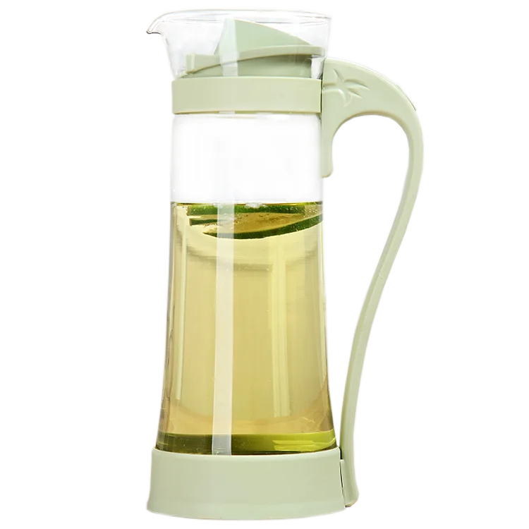 

1.2L hot cold water juice pitcher glass water jug with plastic filter lid, Nordic pink/bule/green/beige