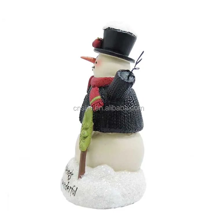 Top selling Life snow wonderful' snowman on base  resin figure  snowmen Christmas decoration supplies