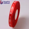 Zhejiang supplier wholesale custom logo 1.5cm red single face printed satin tape ribbon for food restaurant decoration