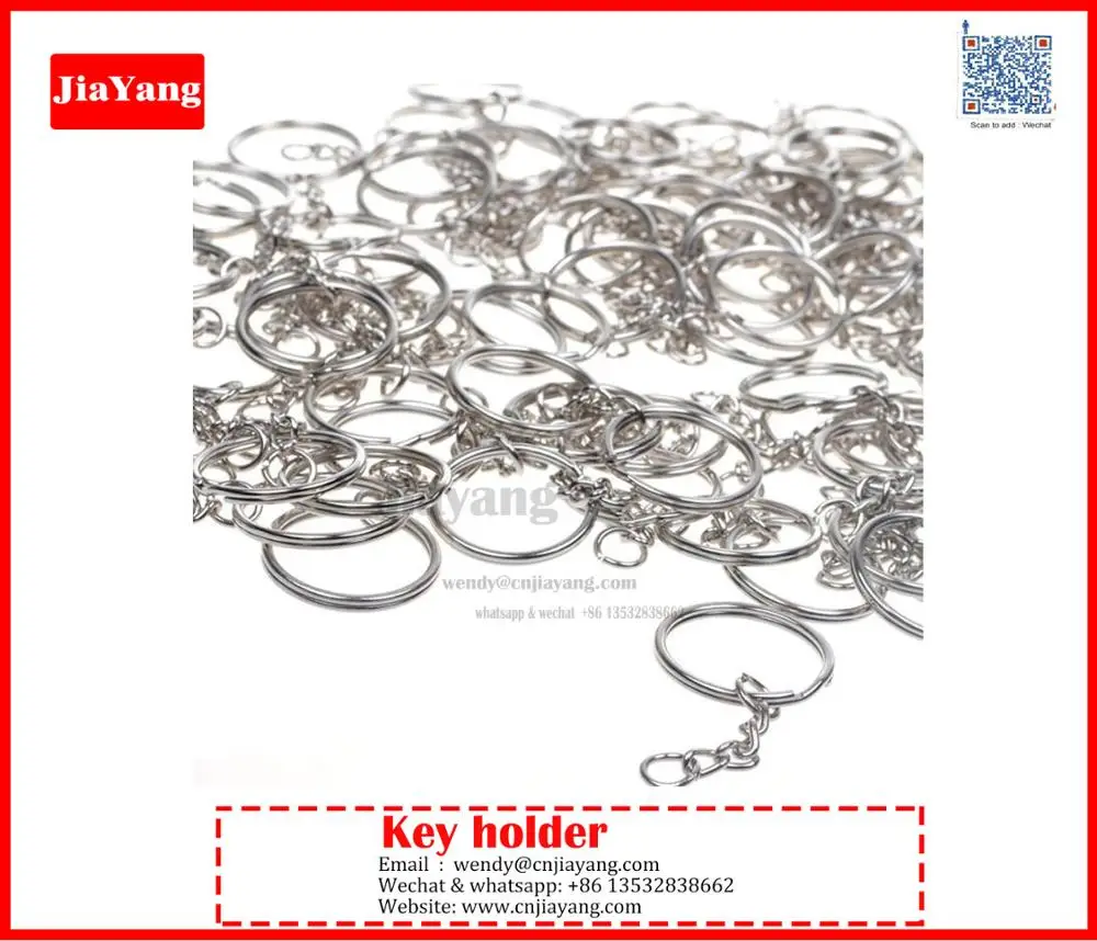 20-100 X Keyring Blanks Silver Tone Key Chains Findings Split Rings 4 Link 