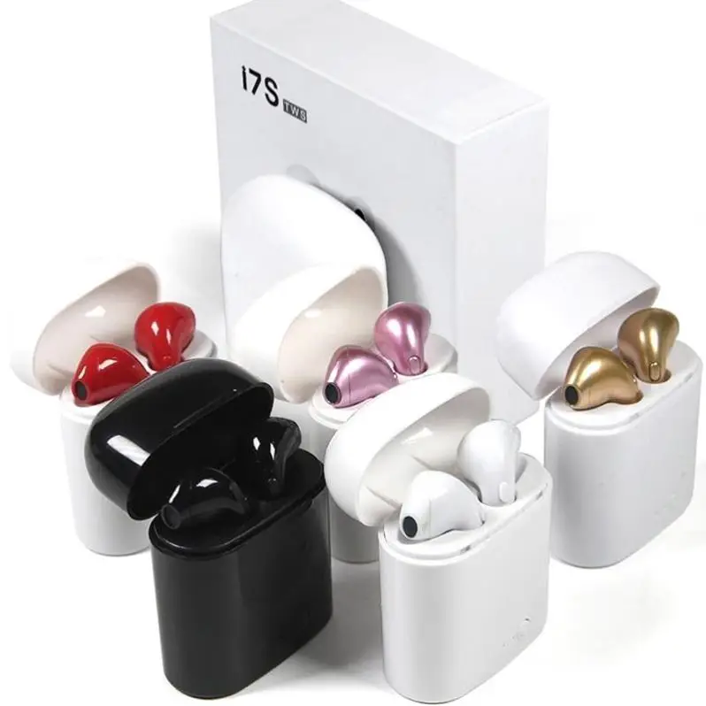 

China Factory i7s TWS Bluetooths Wireless Headphone Earphone With 2 True Wireless Stereo Earbuds & Charging Case