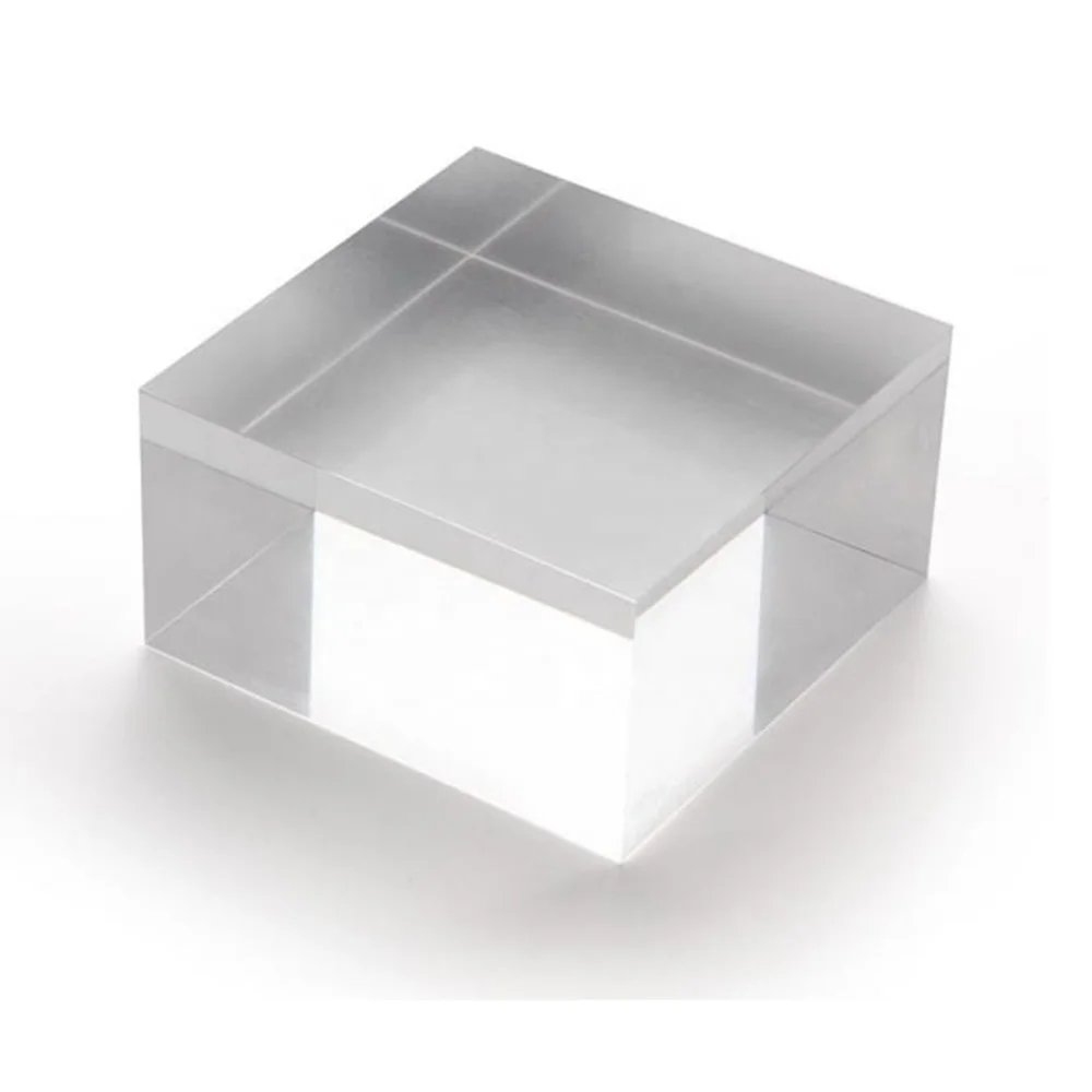 

transparent solid acrylic cube 20mm clear plexiglass display base  PMMA display block