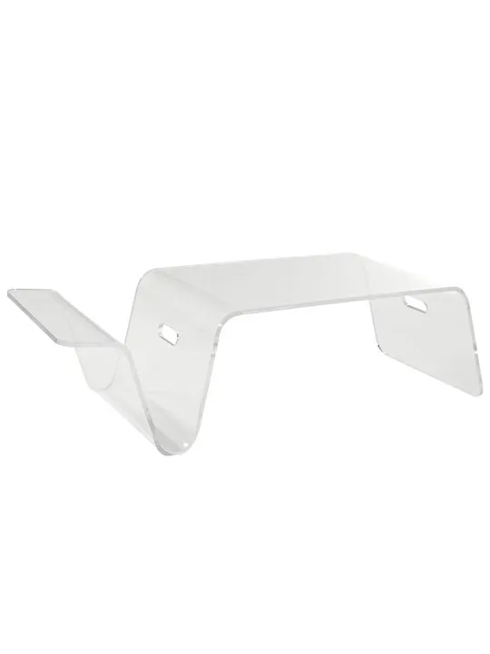 Transparent Red / Clear Acrylic Bed Tray / Coffee Table With Magazine