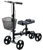 Steerable seat height adjustable knee walker 4 wheel knee scooter steel portable tool free folding knee walker scooter HCT-9125C
