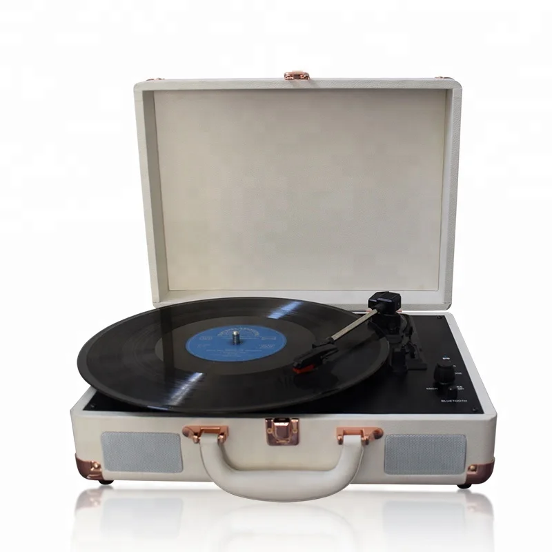 

Fashion Modern Style Turntable Record Player Suitcase Record Players with RCA out, Black red white blue brown