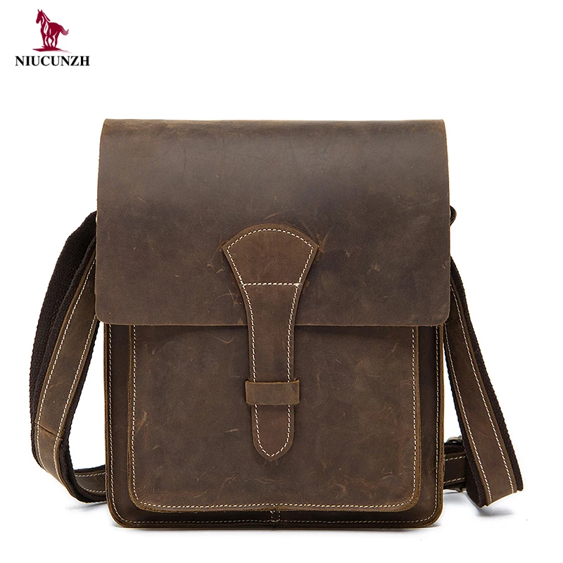 

Wholesale Vintage Cow Leather Men's Vertical Small Shoulder Bag Crossbody Shoulder Handbag Suitable For Business Casual, Black, coffee