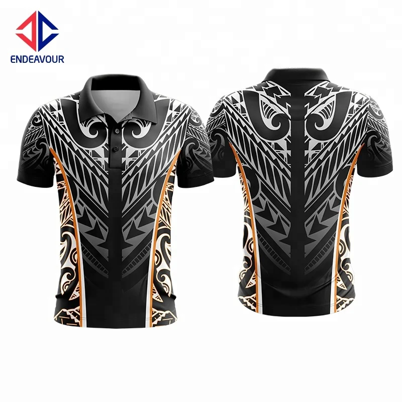 

Eco-Friendly Hot Sale High Quality Unisex Polo Shirt Maori Design