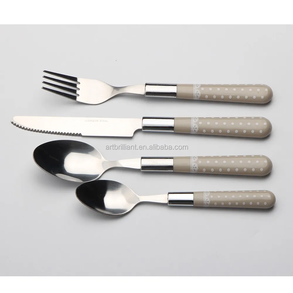 20pcs Set Hanging Plastic Handle Cutlery With Silver Rivet Buy