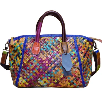 Fashion Plain Leather Colorful Tote Bags Womens Handbags Single ...