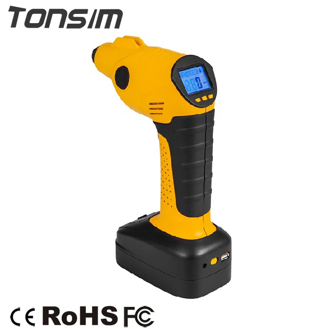 

Tonsim Rechargeable Air Compressor Cordless Portable for Sale, Yellow.