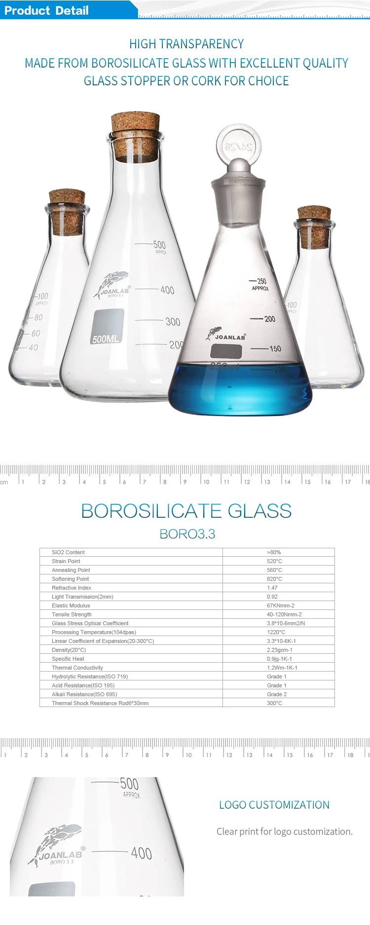 Joan Laboratory Glassware Conical Flask With Cork Stopper Buy Conical