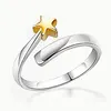 rose gold plated Star Open Finger Ring silver 925