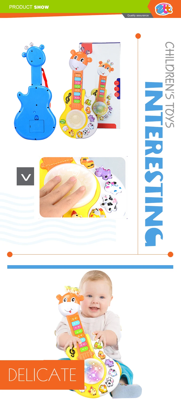 Electric plastic educational toys for kids guitar children music toy.jpg