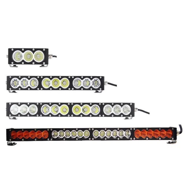 Wholesales 30w 60w 90w 120w 150w 180w 240w white amber combo single row led light bar