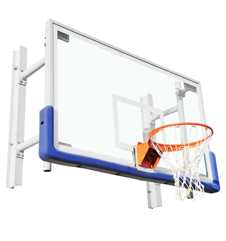 Custom Adjustable Wall Mounted Glass Basketball Backboard Hoop