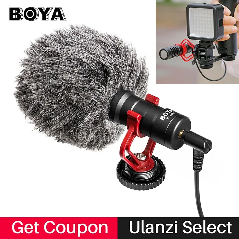 

BOYA BY-MM1 Condenser Video Recording Microphone on-Camera Vlogging for Canon DSLR Zhiyun Smooth 4 Stabilizer Custom Accept