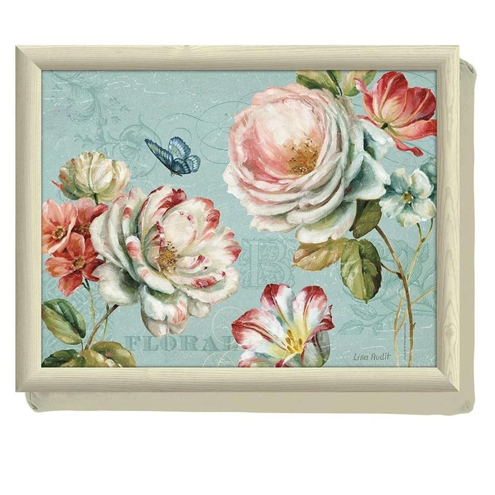 Bosign Laptray With Bean Bag Cushion. Portable Lap Desk For Laptop, Breakfast, Dinner. Non-slip Tray. Washable, Removable Cushion Cover. Matte Black Tray. Grey Cushion. MINI (43x23x6,5 Cm Cm