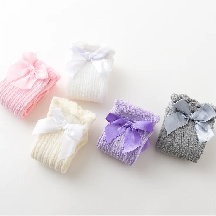 Mosquito socks for girls Summer net thin style bowknot princess socks Cotton children's straight board socks
