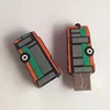 custom design PVC flash drive school bus shape usb flash memory 1gb to 64gb