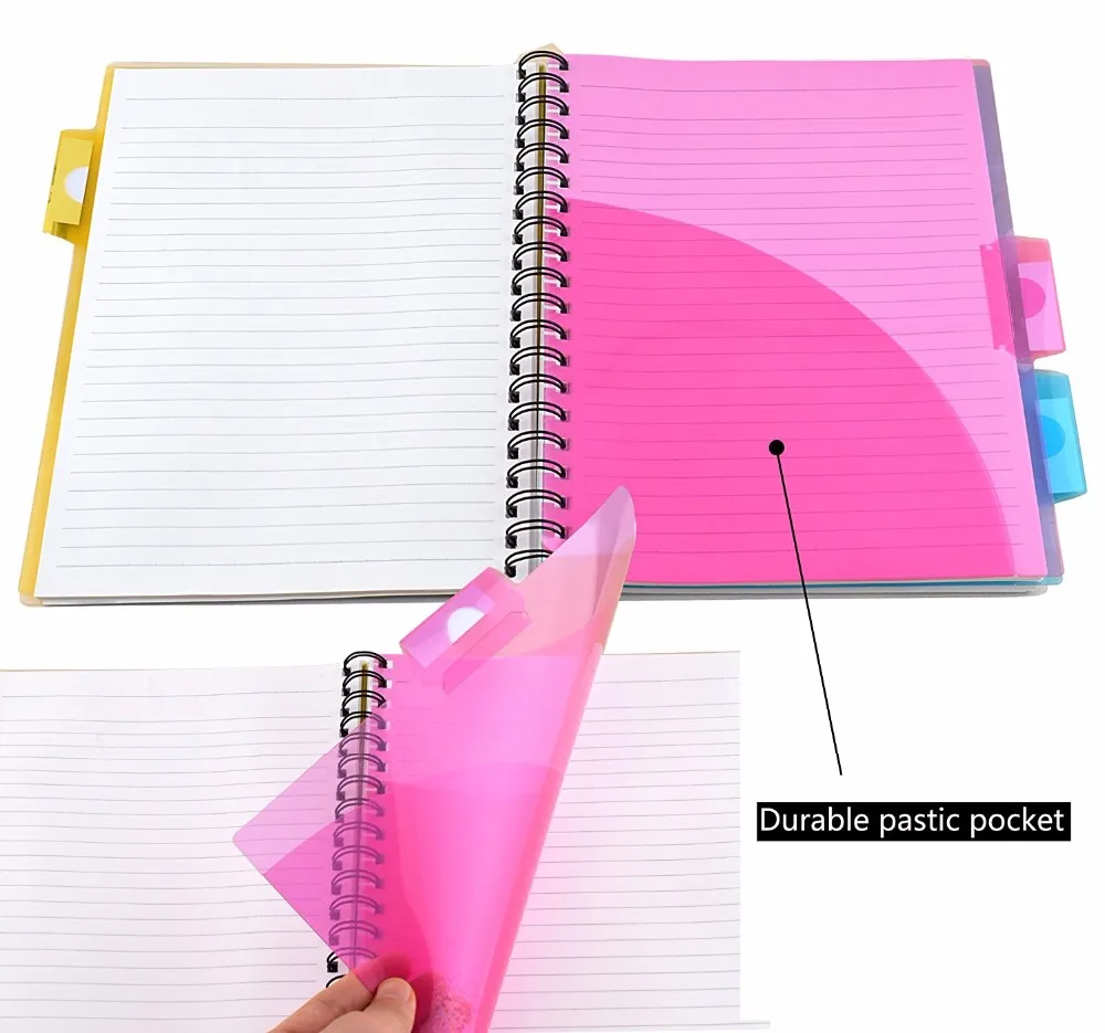 Pvc Pp Cover Spiral Notebook With Colored Index Tab Divider Buy Pvc