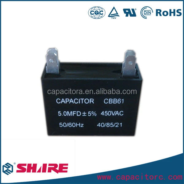 2 Pieces 4.5uf CBB61 Fan Capacitor 2 Wire 450V AC 50//60Hz