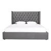 King Bed with Concealed 2 Drawer Storage Diamond Tufted Headboard