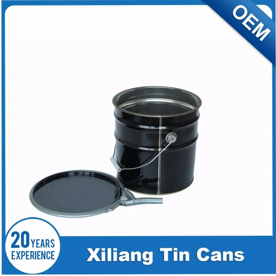 10 Liter Black Tin Bucket,Can For Paint Ink Chemical Products With Ring