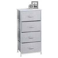 

Bed Room Steel Frame Wood Top fabric drawer cabinets 4-tier clothes closet storage organizer