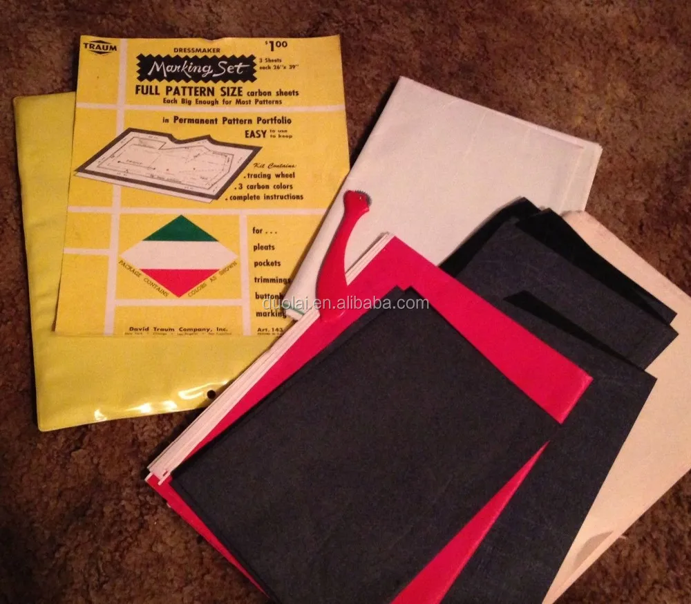 5 Colour Tracing Carbon Paper Sheet Washable Sewing Tailor Craft