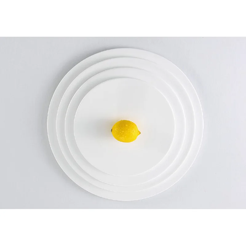 Fully Flat White Ceramic Square Round Dinner Plate Pizza Plate Dessert Sushi Plate Porcelain