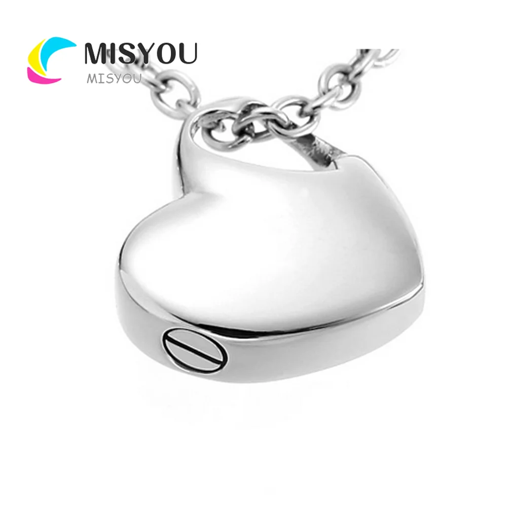 

My Heart Pendant Cremation Urn Jewelry Necklace with Funnel Filler Kit Ashes Keepsake Memorial