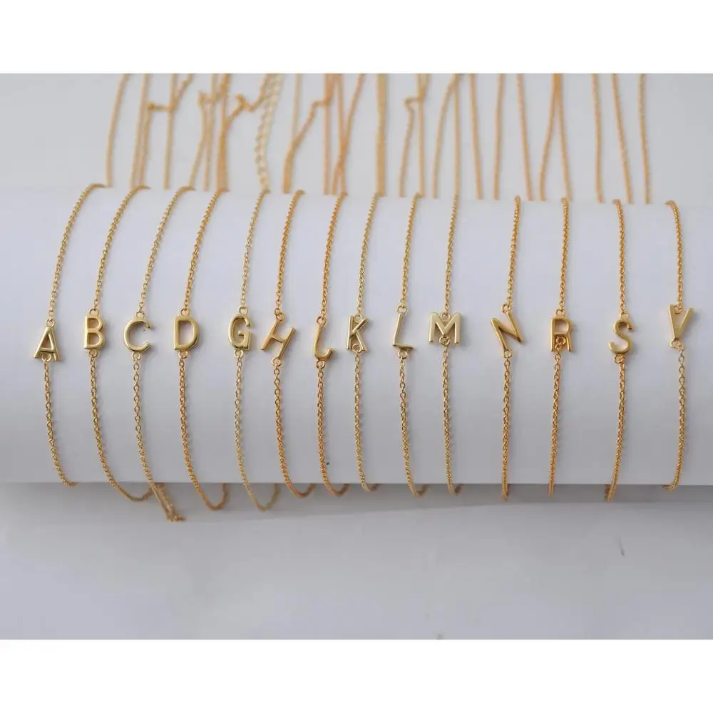 

Personalized Gold Sideways Letter Necklace 925 Sterling Silver Minimal Initial Necklace