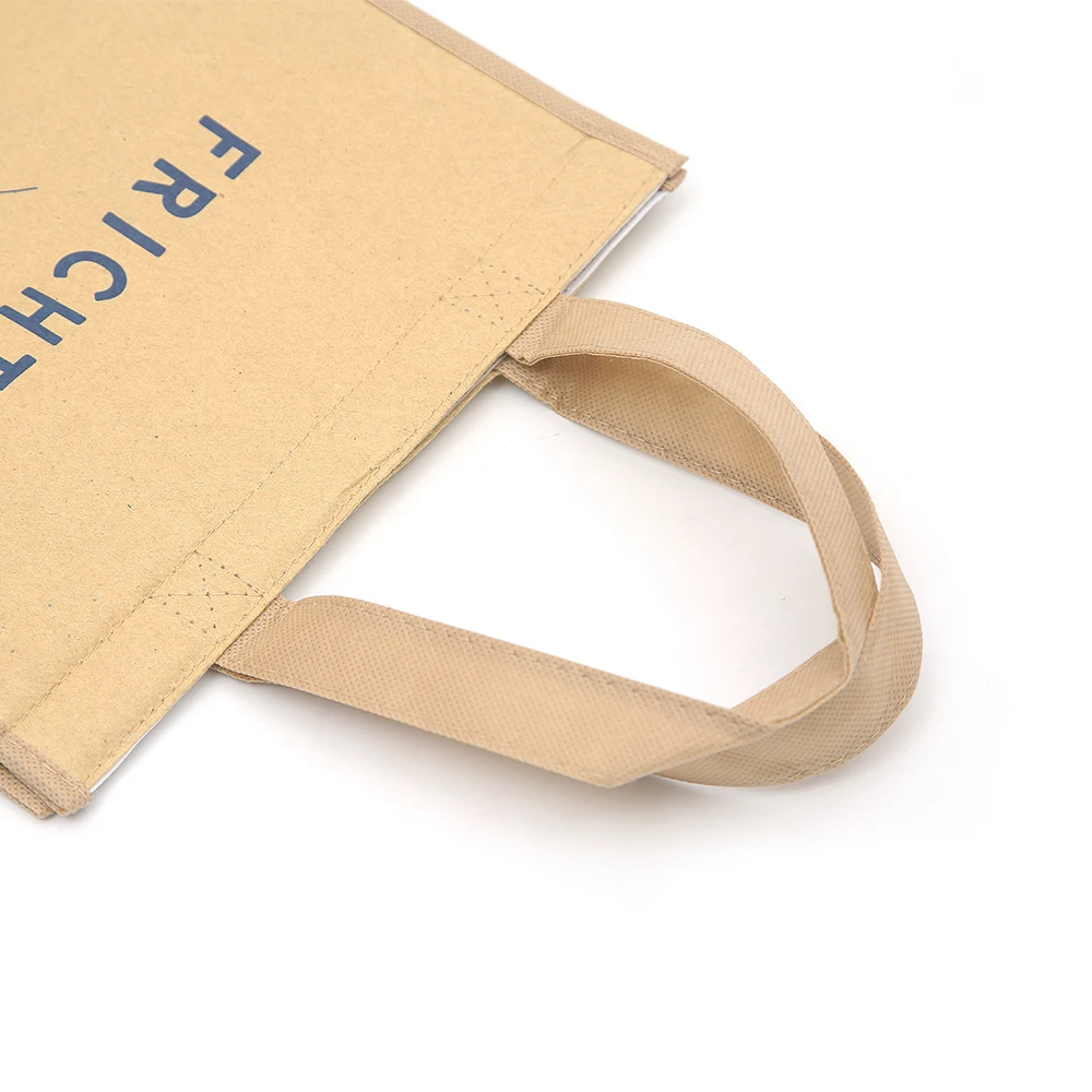 Ecofriendly Reusable Kraft Paper Lunch Bag,Customized Logo Printed