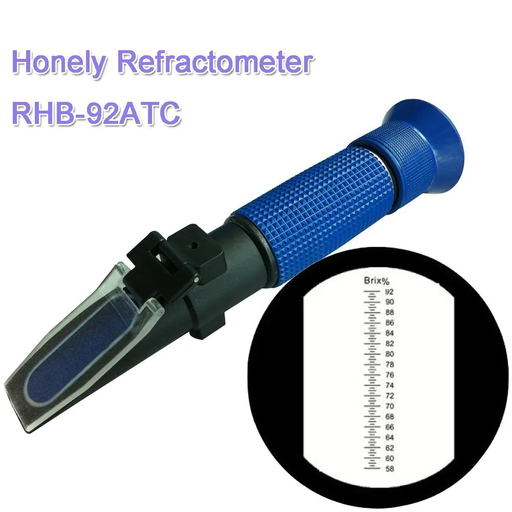Junyushiye 58~92%Brix Honey Plastic Cheap Refractometer P-RHB-92ATCblue
